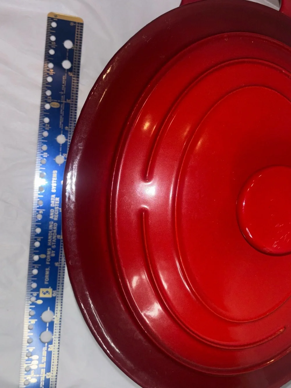 Large Red Enameled Cast Iron Dutch Oven with Lid COOKS